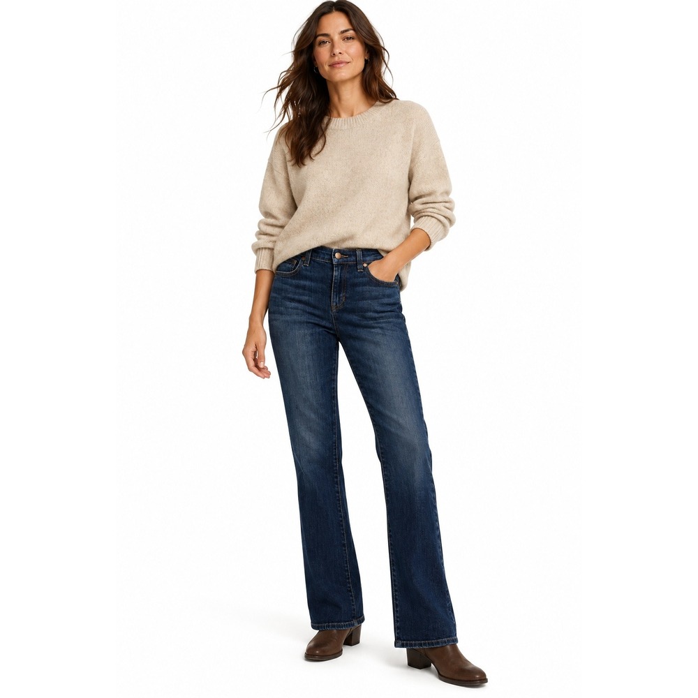 Eileen Fisher Womens Dark Wash Bootcut Jeans Size 2 Indigo Organic Cotton Blend